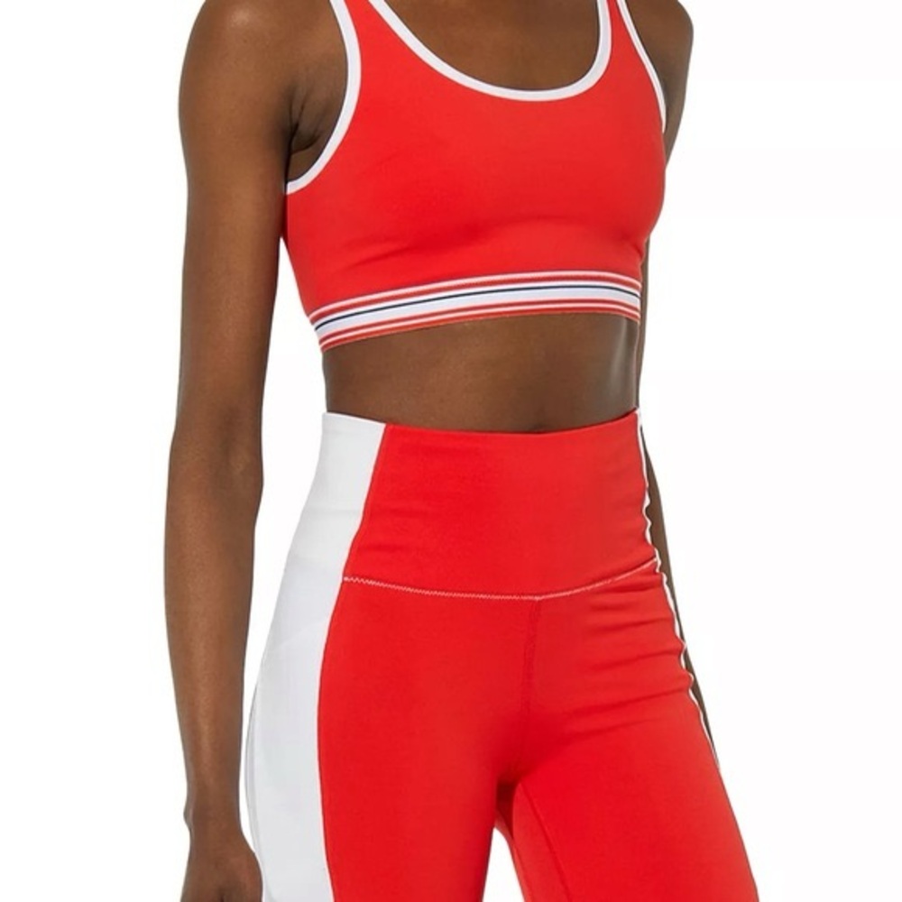 SOLID & STRIPED Red and White Leggings Athletic Fit